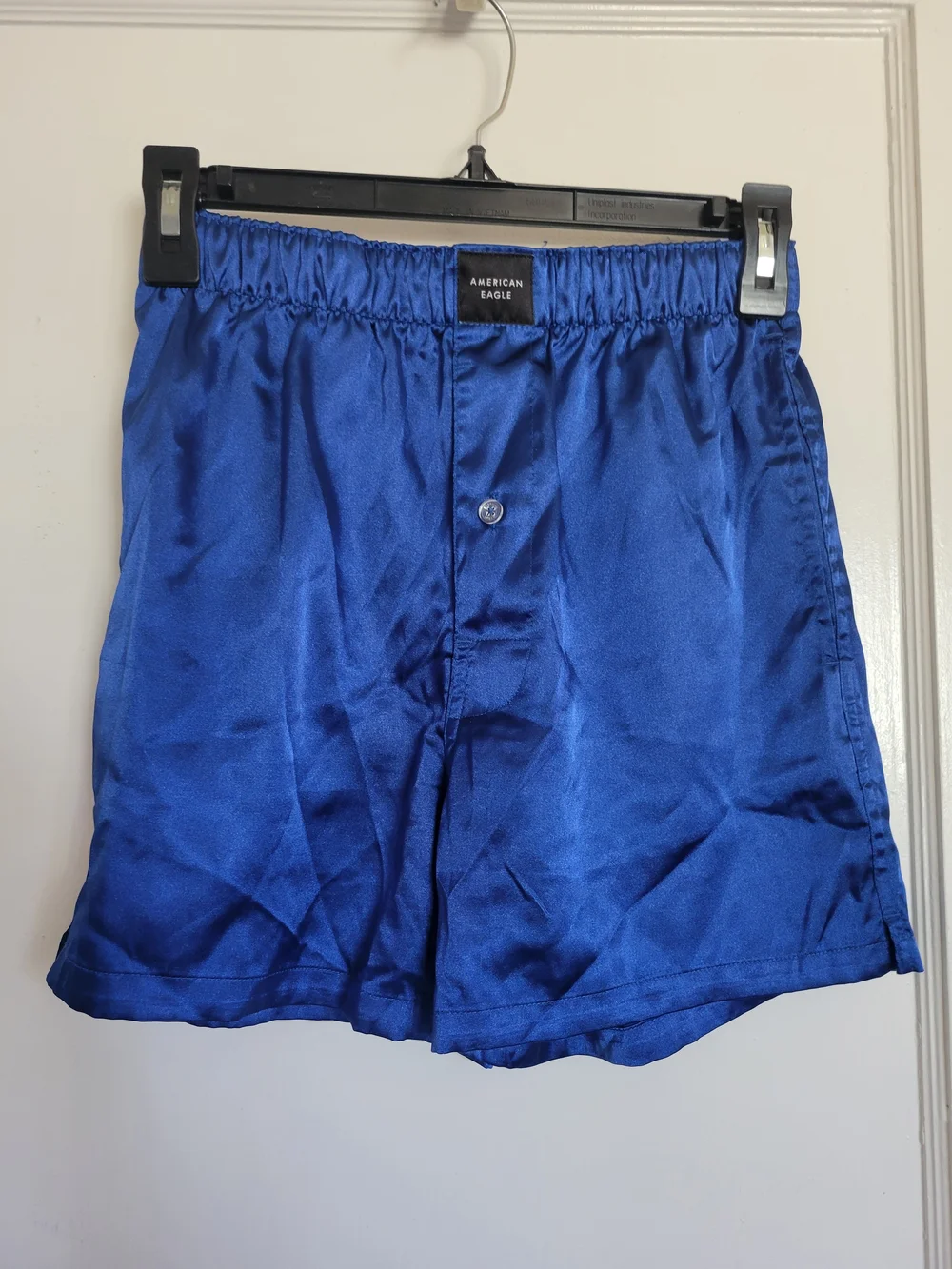 American Eagle Outfitters Men's Blue Satin Pocket Boxer shorts